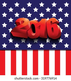 America and New 2016 Year - vector illustration