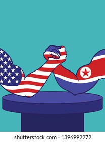 america and north korean arm wrestling