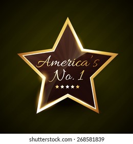 america number one no.1 vector label golden design