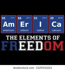 America periodic table 4th of july t-shirt design