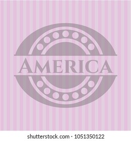 America pink emblem. Vintage.