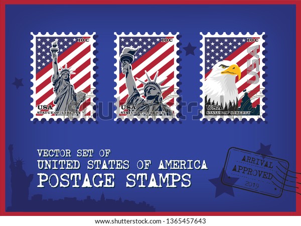 America Postage Stamp Template Stock Vector Royalty Free