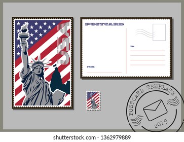 America Postcard Template