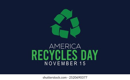 America Recycles Tag wird jedes Jahr im November beobachtet. Konzept des Naturbewusstseins Hintergrund, Plakat, Bannervorlage Vektorgrafik-Design.