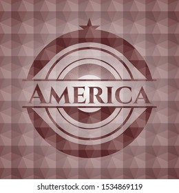 America red badge with geometric pattern background. Seamless.