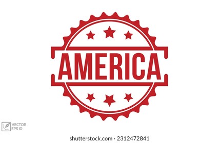 America Red Rubber Stamp vector design.