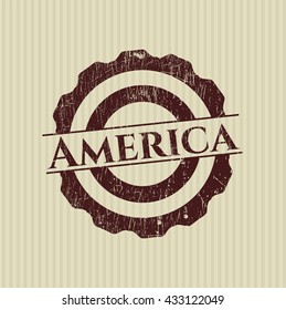 America rubber grunge stamp