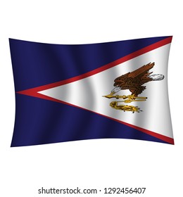 America Samoa flag background with cloth texture. America Samoa Flag vector illustration eps10. - Vector