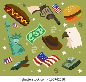 Los Estados Unidos se pusieron de pie. ilustración de vector infantil