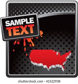 america shape on black halftone advertisement