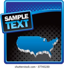 america shape on blue and black halftone banner ad