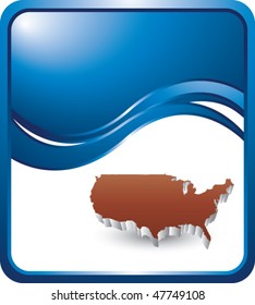 america shape on blue wave background