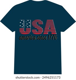 América desde 1776 | Camisa del Día de la Independencia Americana | Bandera de EE.UU. en Comarca