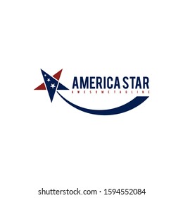 America Star Illustration Vector Template. Suitable for Creative Industry, Multimedia, entertainment, Educations, Shop, and any related business