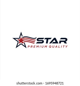 American Star Logo Design Vektorillustration StockTemplate Illustration USA