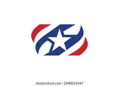 Plantilla de diseño de Vector con logo America Star USA