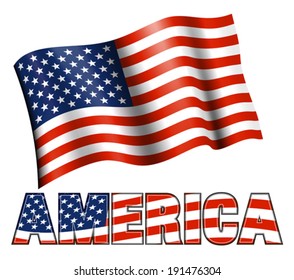 AMERICA Stars and Stripes Patriotic Banner USA