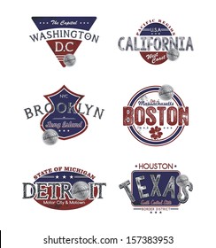 america state label set