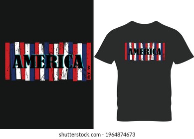 AMERICA t shirt design. angel wings in united states flag color 