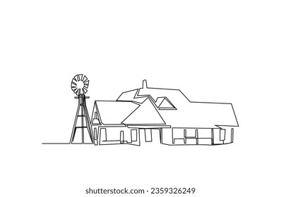 america texas village traditional house line art design