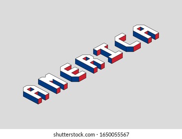 America text with 3d isometric effect.