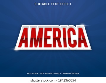 America Text Effect Template Design Use For Business Brand And Logo