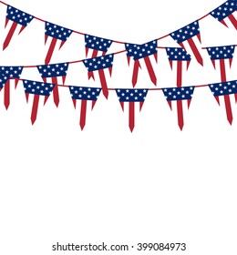 America triangle flag garland. Vector background