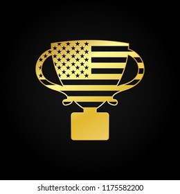 America Trophy Cup Flag Gold Premium Luxury