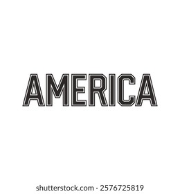 America Typography Text Vector Template Illustration Background with Patriotic Design Featuring USA Flag and National Symbols for Celebrating American Pride, Freedom, and Independence