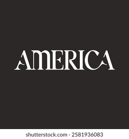 America Typography Text Vector Template Illustration Background with Patriotic Design Featuring USA Flag and National Symbols for Celebrating American Pride, Freedom, and Independence