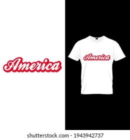 America typography t-shirt design and template.