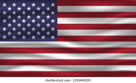 America United State Flag Wave Texture Background Template Design