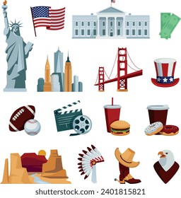 Vector de ilustración de artículos de los Estados Unidos de América