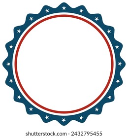 America United States Round Circle Label Badge Design Template