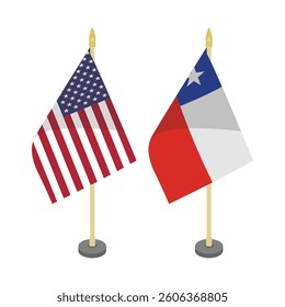 america usa chile flag pole design