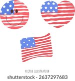 America USA Flag Vector Illustration