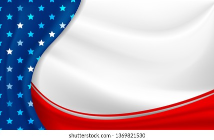 America or USA holidays background 4th july independence day and other celebration vector illustration