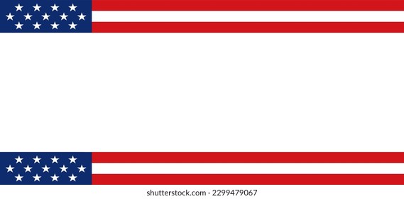 America USA red blue colors striped line and star background banner template. 4th of july independence day.