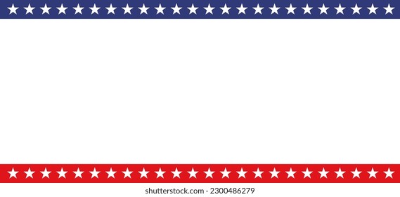 America USA red blue colors star background banner template. 4th of july independence day.
