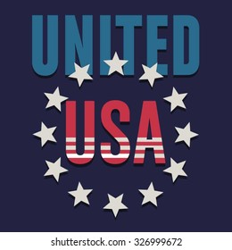 America USA typography, t-shirt graphics, vectors