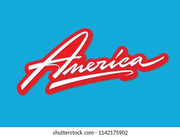 America vector lettering