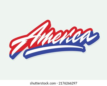 America vector lettering design element