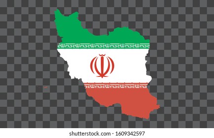 america versus iran flag, iran and america map territory, isolated vector
