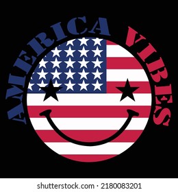 America Vibes T shirt Design vector 