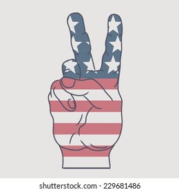 America victory finger , t-shirt graphics, vectors