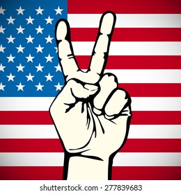 America victory finger , t-shirt graphics, vectors art