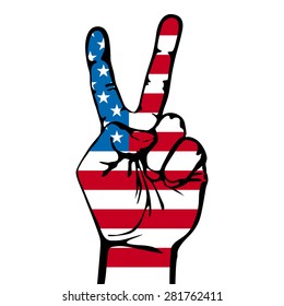 America Victory Finger , T-shirt Graphics, Vectors Art