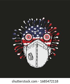 America and virus graphic design vector art
