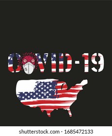 America and virus graphic design vector art