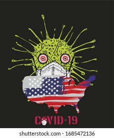 America and virus graphic design vector art